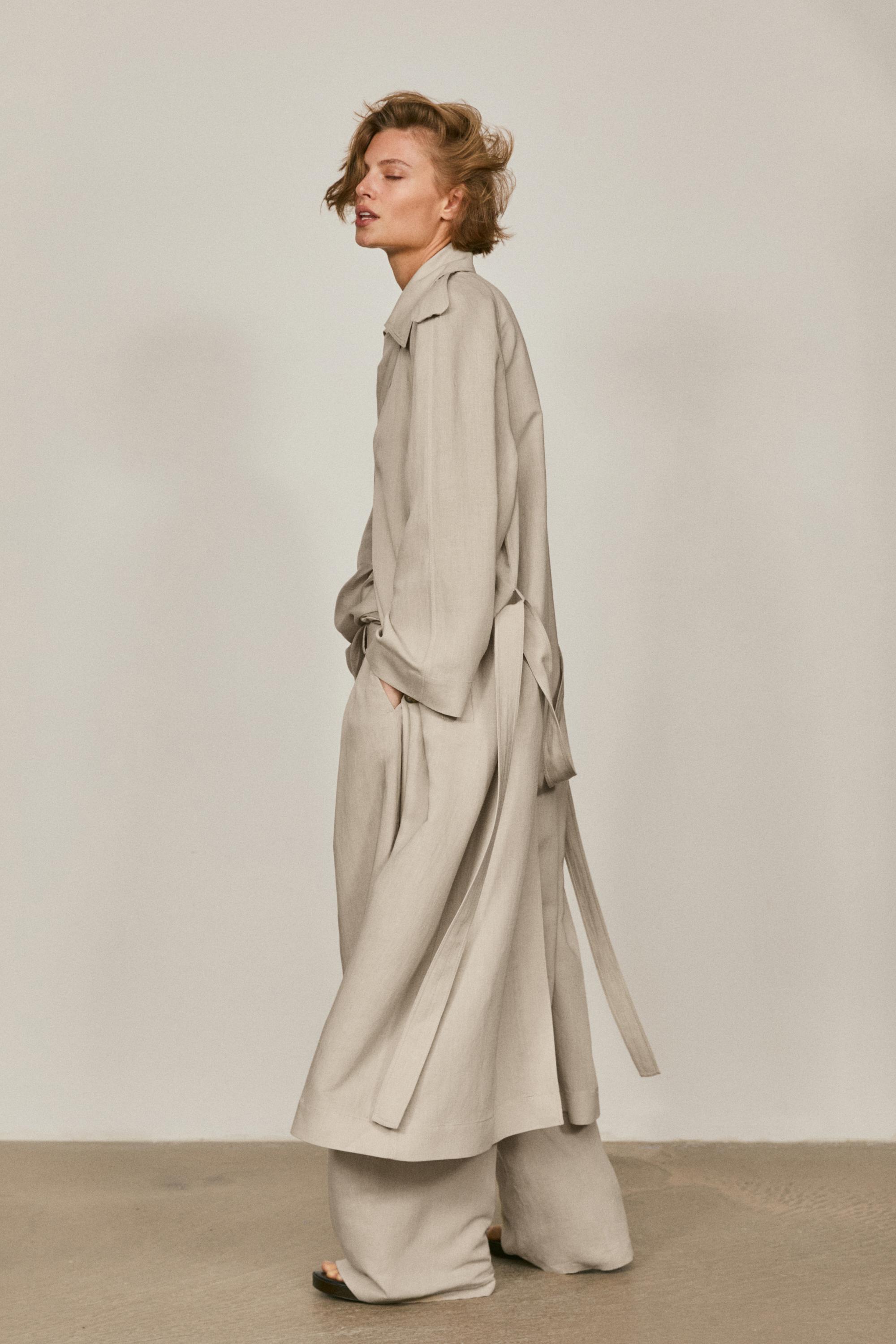 Oversize linen blend trench coat - LIMITED EDITION